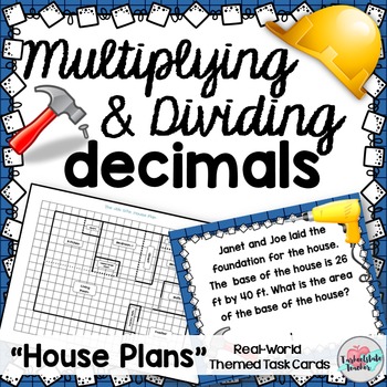 Preview of Multiply Divide DECIMALS Task Cards Activities or Math Centers