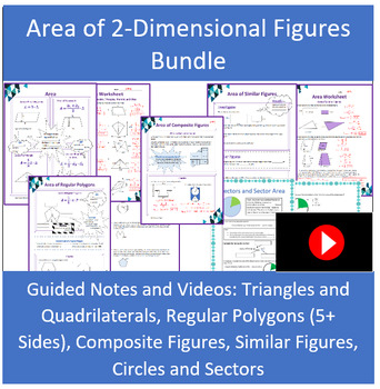 Preview of Areas of Geometric Shapes with Videos Bundle