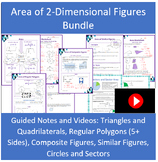 Areas of Geometric Shapes with Videos Bundle