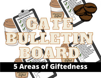 Preview of Areas of Giftedness Bulletin Board (Coffee Shop Theme)