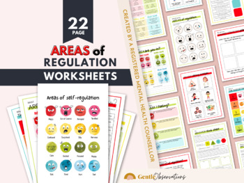 Preview of Areas of Regulation, SEL Worksheets, Coping Skill Sheets