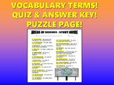 Areas of Science Vocabulary Quiz and Study Guide (First Da