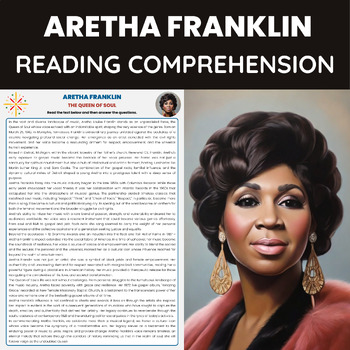 Preview of Aretha Franklin Biography for Black History Month | The Queen of Soul