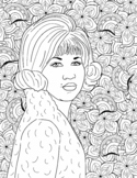 Aretha Franklin 'Queen of Soul" Music Legend Coloring Page