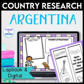 Preview of Argentina Country Research Project | Country Study Lapbook Digital