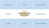 Argentina Culture Choice Board - Advanced Level/Nivel Avanzado