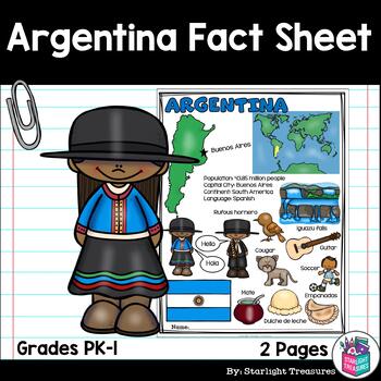Preview of Argentina Fact Sheet for Early Readers
