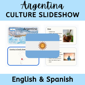 Preview of Argentina Google Slides Cultural Presentation (English and Spanish)