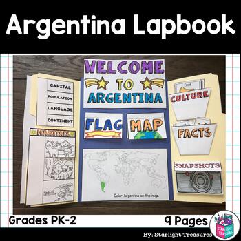 Preview of Argentina Lapbook for Early Learners - A Country Study
