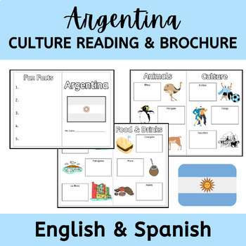Preview of Argentina Reading & Brochure Activity - Spanish Class Sub Plan