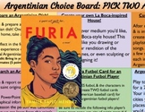 Argentinian Choice Board: Pre-reading Project for "Furia" 