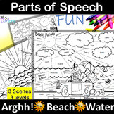 Arghh!-Beach-Water~Parts of Speech~3 Summer Coloring~3 Lvl