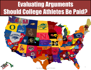 Preview of Argument Analysis Activity "Should College Athletes Be Paid?"