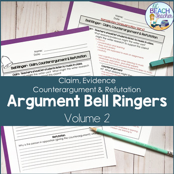 Preview of Argument Bell Ringers #2: Claim, Counterargument & Refutation - Writing Prompts