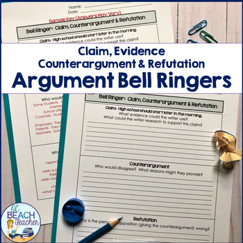 Preview of Argument Writing Bell Ringers - Claim, Evidence, Counterargument & Refutation