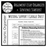 Argument Essay Graphic Organizer! Evidence/Reasoning Sente