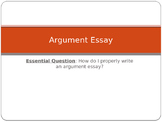 Argument Essay PowerPoint, Argumentative Writing