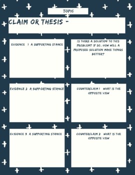 Preview of Argument Essay Prewriting - PDF Interactive/Type on the Document &/or Printable