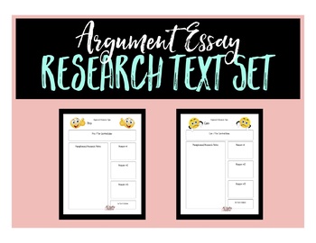 Preview of Argument Essay Research Text Sets and Lesson Presentation