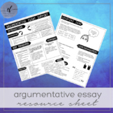 Argumentative Essay Resource Sheet