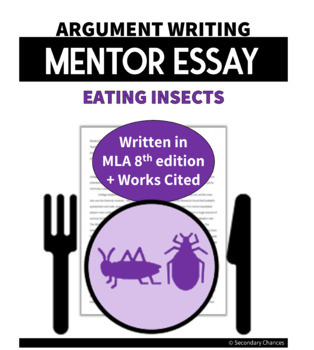Preview of Argument Essay Unit Mentor Essay: Eating Insects