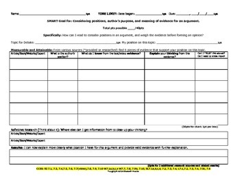 Preview of Argument Evidence Position Chart - Knowing and Explaining Thinking