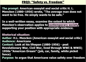 Argument (FRQ3) - 2011B AP Language H.L. Mencken Prompt Debriefing