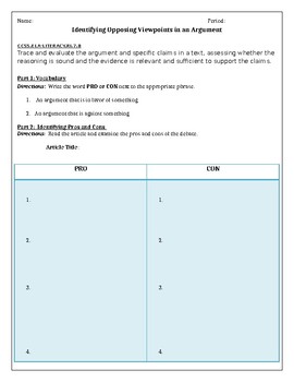 opposing viewpoints essay structure