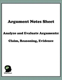 Argument Notes Sheet