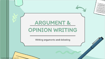 Preview of Argument/Opinion Complete Writing Unit-5th grade 