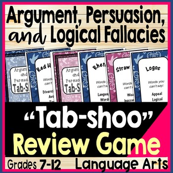 Preview of Argument, Logic, Persuasion, & Logical Fallacies Game TAB-SHOO Middle & High ELA