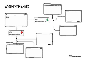 Preview of Argument Planner | Mind map with Pros and Cons