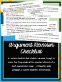 Essay Revision - Argument (Easy checklist process for students!)
