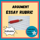 Argument Essay Rubric -Editable
