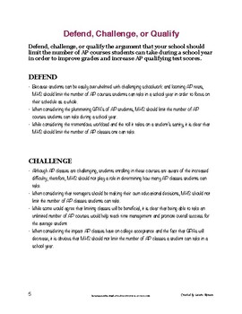 defend challenge qualify essay examples