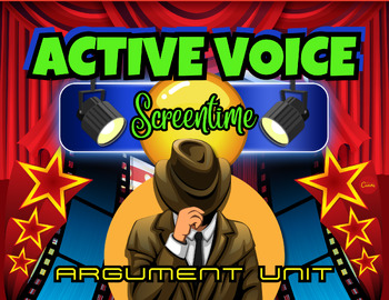 Preview of Active Voice Lesson | Argument Unit | Screen Time or Any Text | Paperless Game