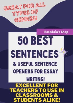 Preview of Argument Writing 50 BEST Sentence Starters & Complete sentences