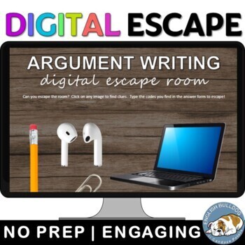 Preview of Argument Writing Digital Escape Room Review Game Activity