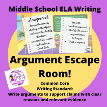 Preview of Argument Writing Escape Room