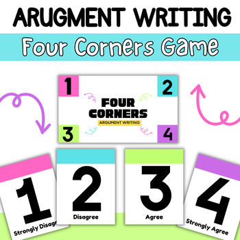 Preview of Argument Writing Four Corners Game- 6th, 7th, 8th Grade Argument Writing