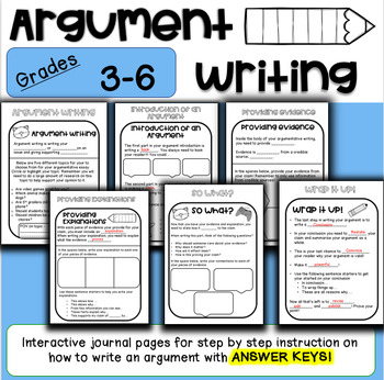 Preview of Argument Writing Interactive Journals