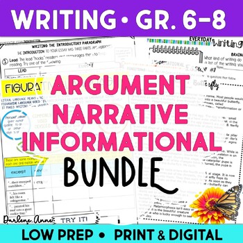 Preview of Argument Writing, Narrative Writing, Informational Writing PRINT & DIGITAL