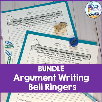 Preview of Argumentative Writing Bell Ringers Bundle - Claim, Evidence, Counterclaim