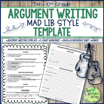 Preview of Argument Writing, Templates, Worksheets