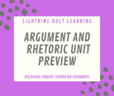 Argument and Rhetoric Unit Preview Lesson, Video Discussion