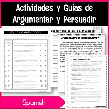 Preview of AP Spanish Interpersonal Writing  Argumentar y Persuadir