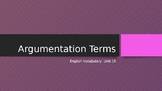 Argumentation Vocabulary Terms PowerPoint