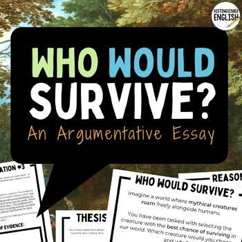 Preview of Argumentative 5 Paragraph Essay with Rubric and Sample | Mythical Creatures