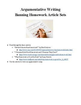 argumentative articles on homework