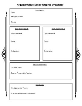 graphic organizer for argumentative essay 5th grade